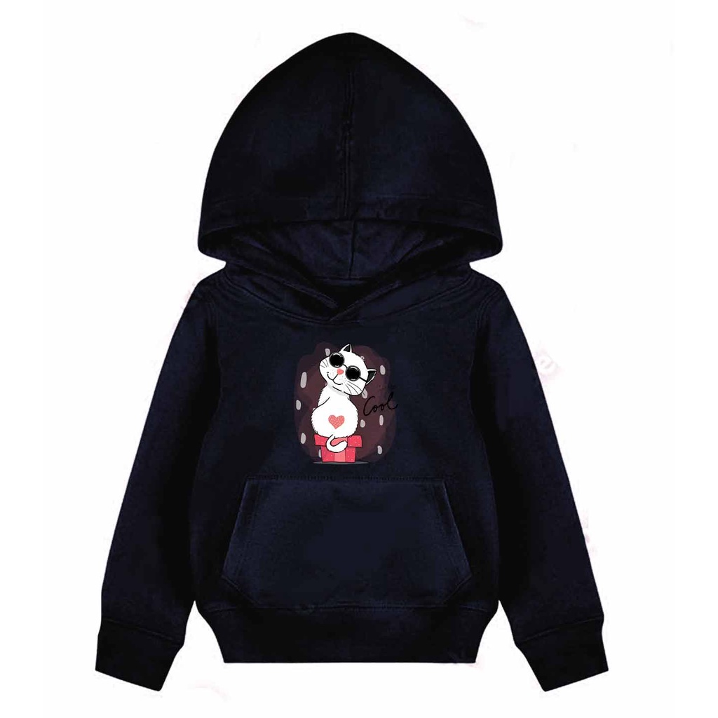 Hoodie Anak Cat Cool Sweater Pakaian Fleece M - XL