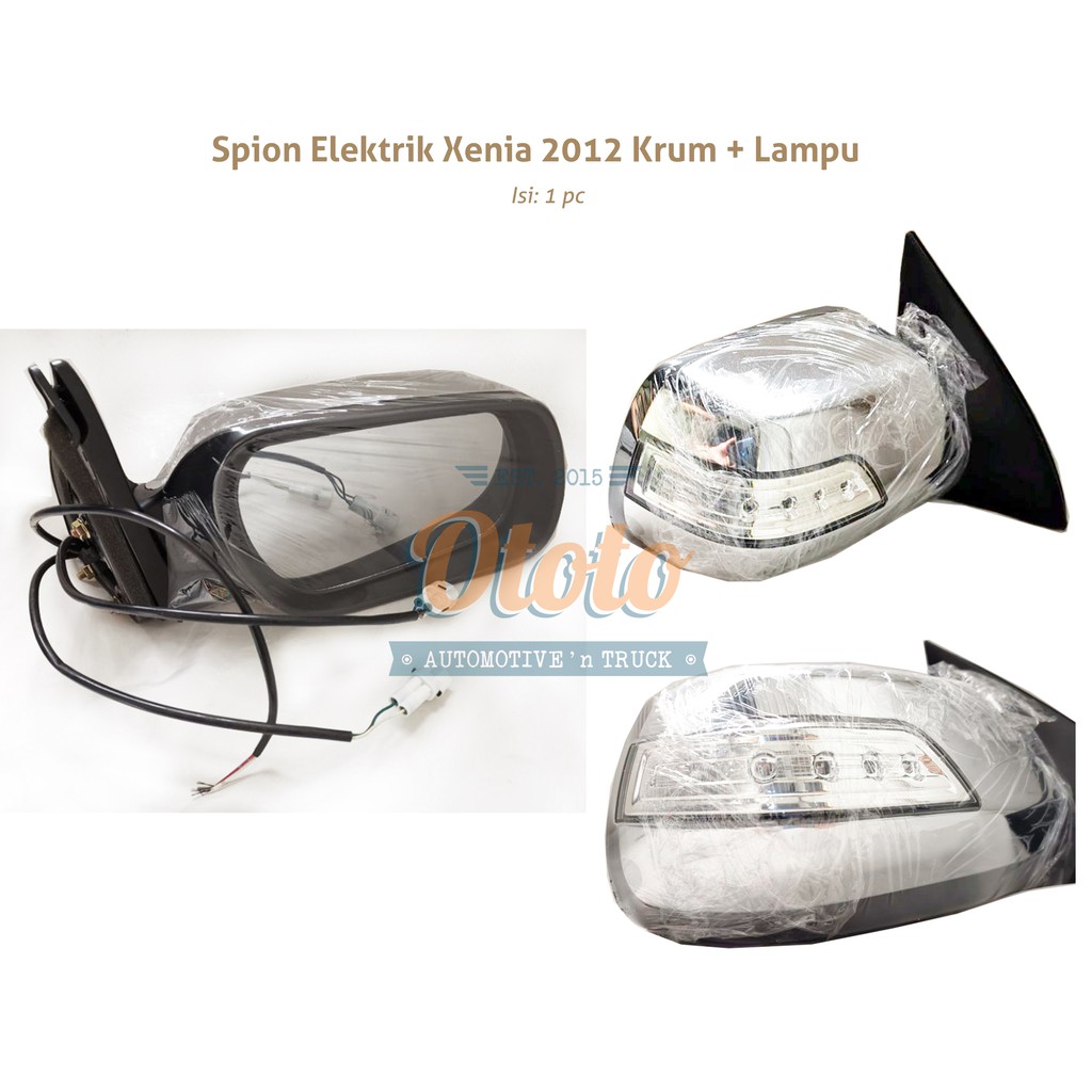Spion mobil Xenia 2012 Krum Elektrik bisa lipat + Lampu Krum