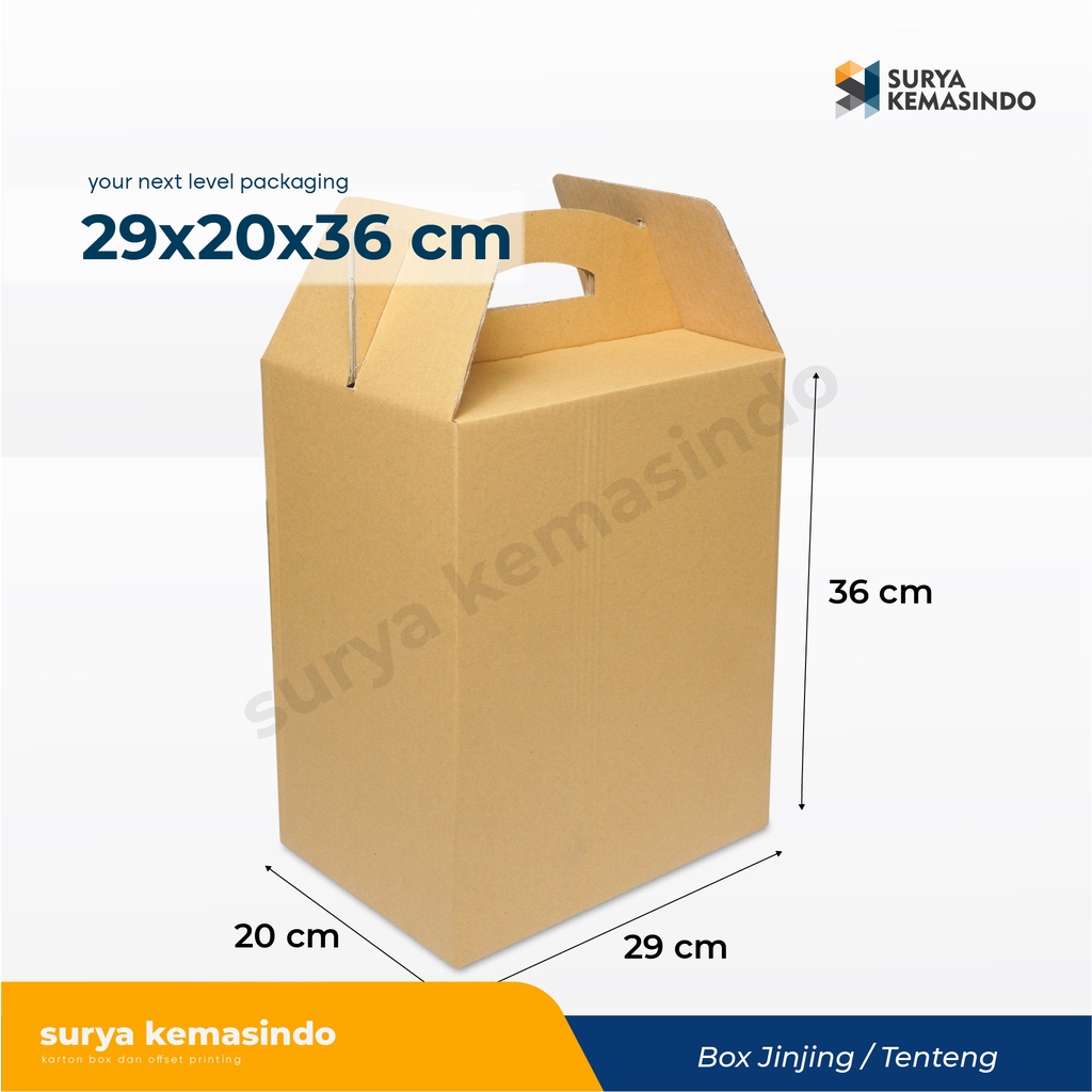 

Box 29x20x36 cm (Jinjing) Tenteng/Handle/Kardus/karton/Polos/buah/hampers