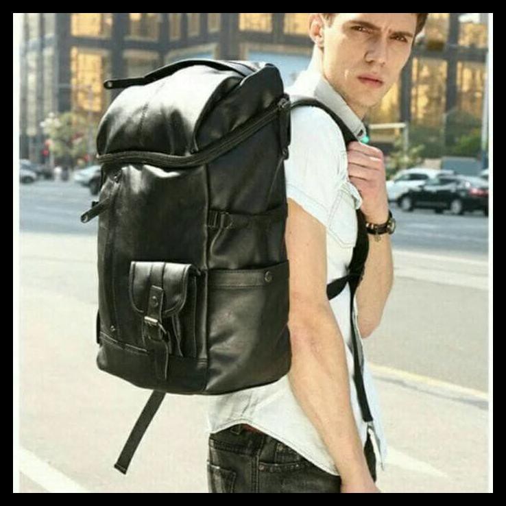 BACKPACK KULIT IMPORT - TAS RANSEL TAS PUNGGUNG ARMY PRIA