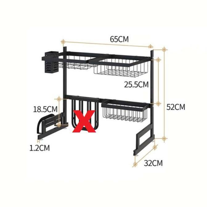 Ah70Z8- Rak Piring Wastafel 65Cm Rak Kitchen Zink Rak Cuci Piring Rak Q_Kf2F75Vp
