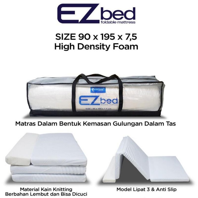 Folding Bed Kasur Matras Lipat Compact Ocean ezbed Gratis Tas ez bed