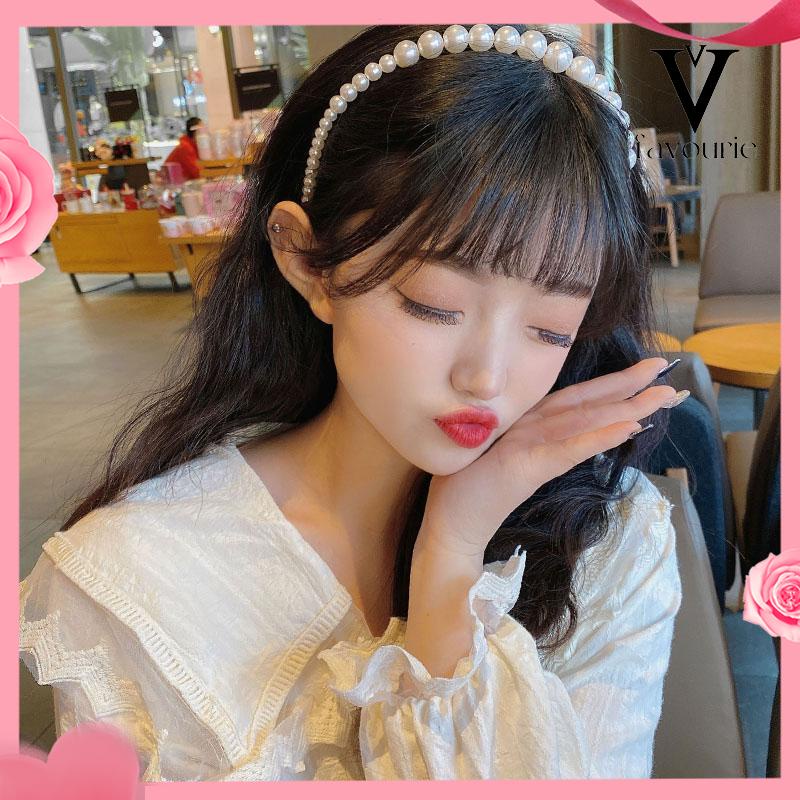 [COD]Pearl Headband Headband Aksesoris Rambut Anak Manik-manik Tangan Putri-FA