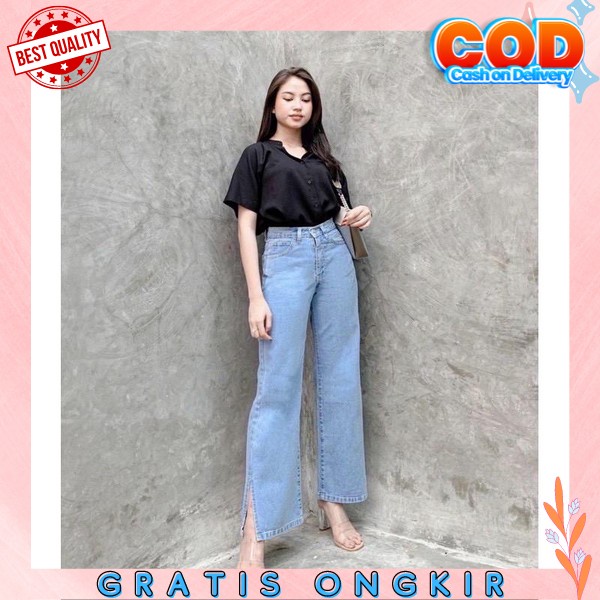 Kulot Jeans Boyfriend Lepis Bawahan Hari Raya Import Celana Levis Terbaru Polos Jin Celana Panjang J