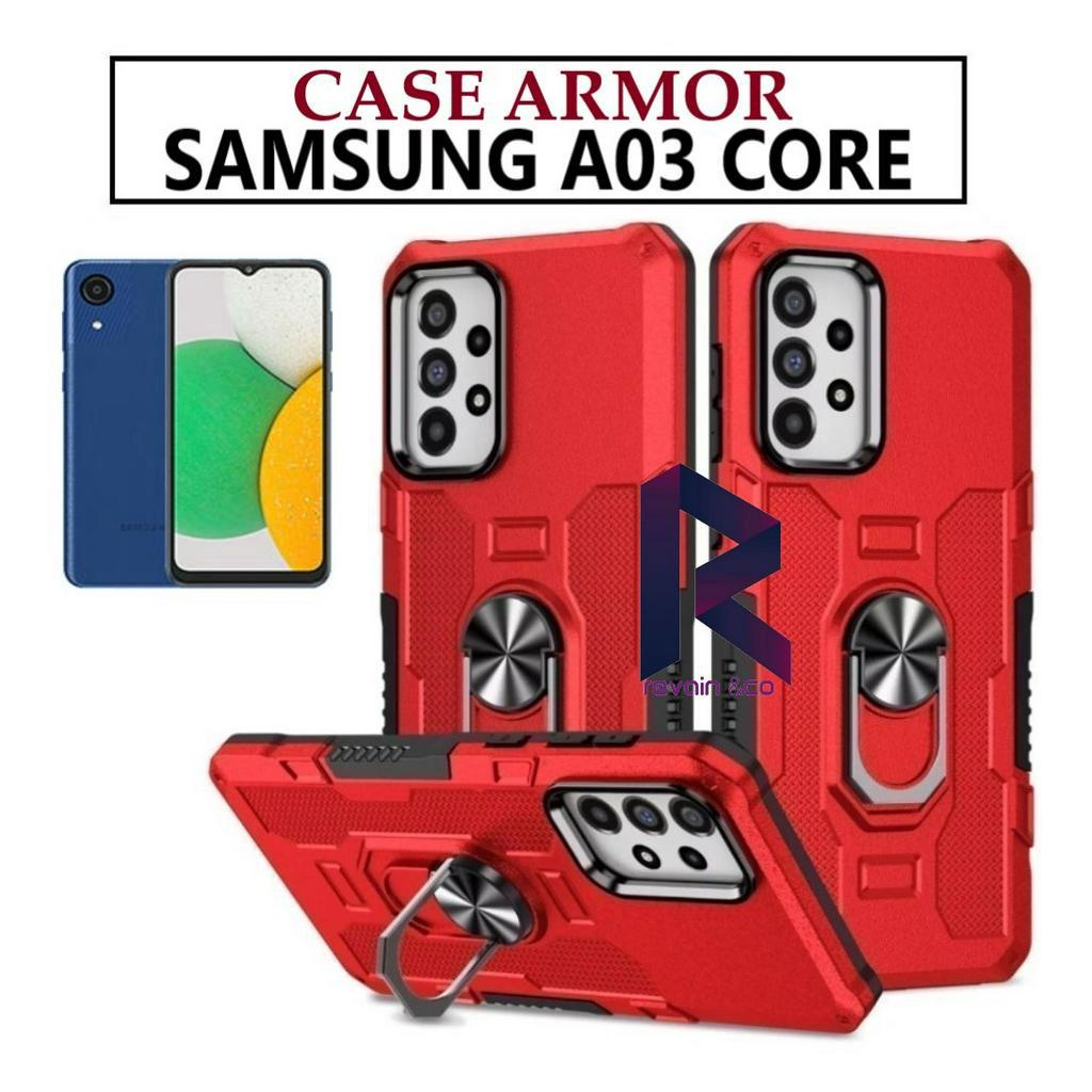 Case Armor SAMSUNG A03 CORE Iring Cincin Magnetic Kesing Hp Protect kamera Premium Hard Case Standing Robot Pelindung Kamera