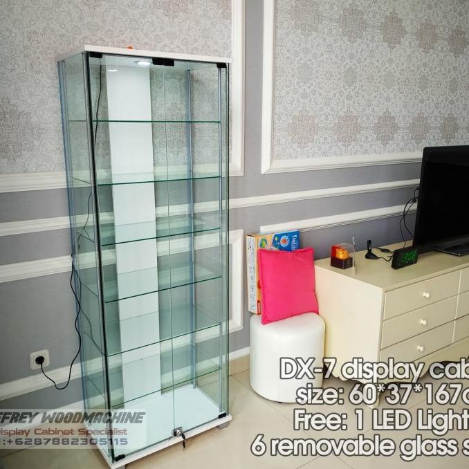Lemari Rak Kaca Action Figure Pajangan Pajang 60 Cm 2 Pintu Minimalis