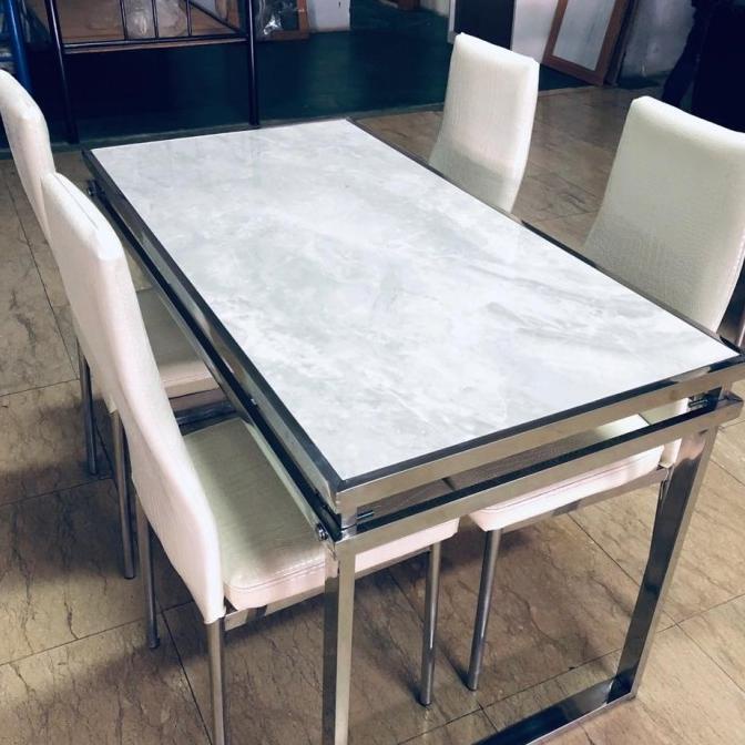*#*#*#] meja makan marmer 4 kursi