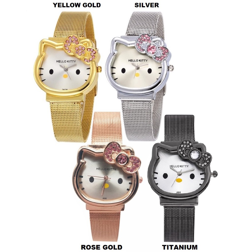 Jam Tangan Pasir Impor HELLO KITTY wanita Hot Trend Korea Fashion Anak dan Dewasa Analog Watch