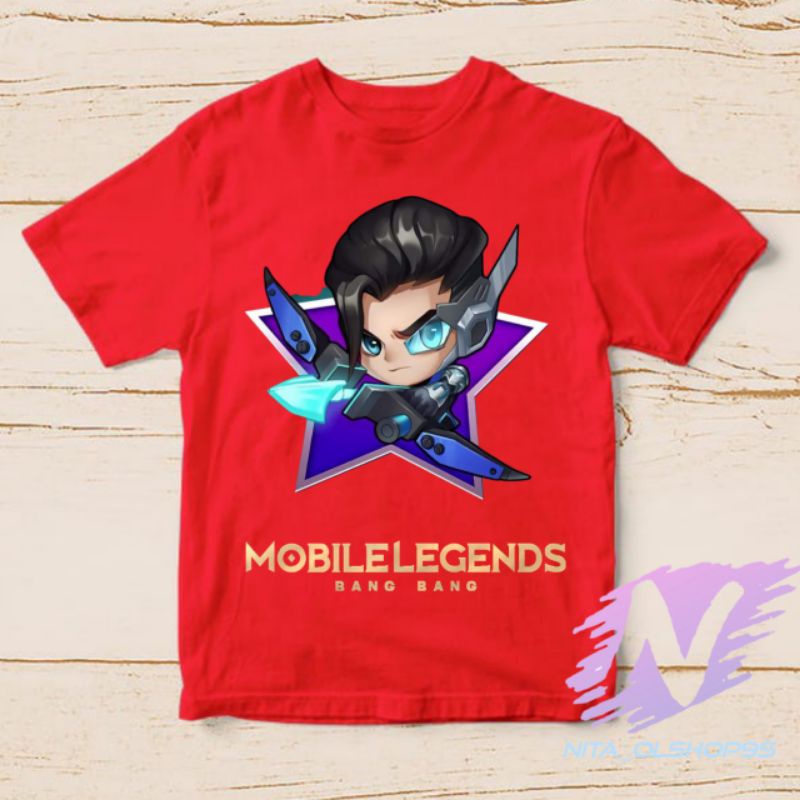 baju anak kaos anak yss mobile legend hero starligth