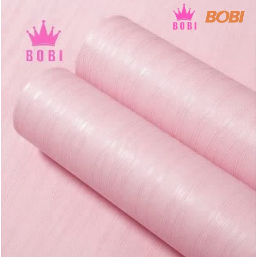 Wallpaper Dinding Polos Bergaris Samar Pink 81033-F3 / Wallpaper Sticker Embossed ±9 meter x 45 cm