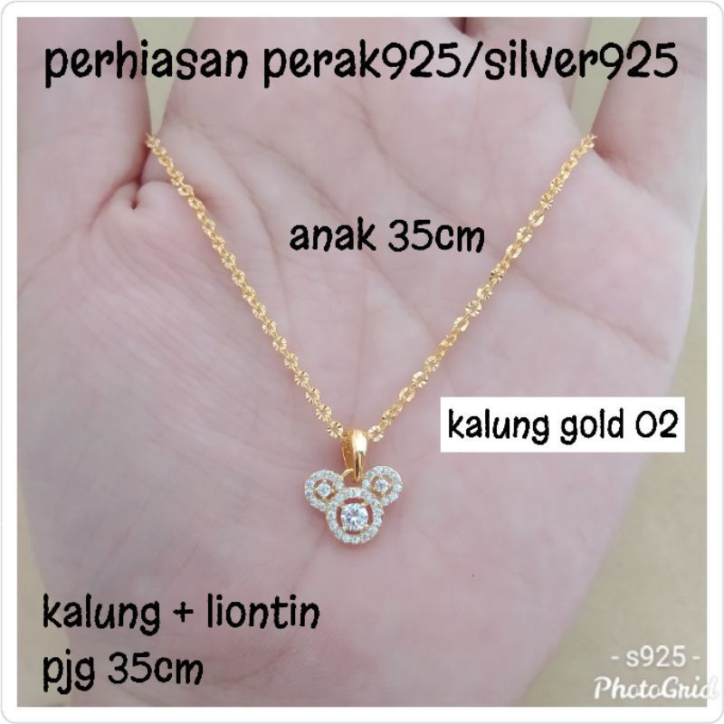 KALUNG ANAK NORI UKIR PERAK 925 LAPIS EMAS