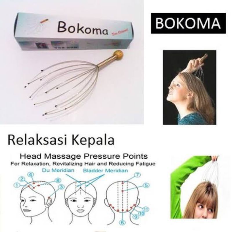 Bokoma Alat Refleksi Kepala/Bokoma Pijat Kepala/Bokoma Head Massager