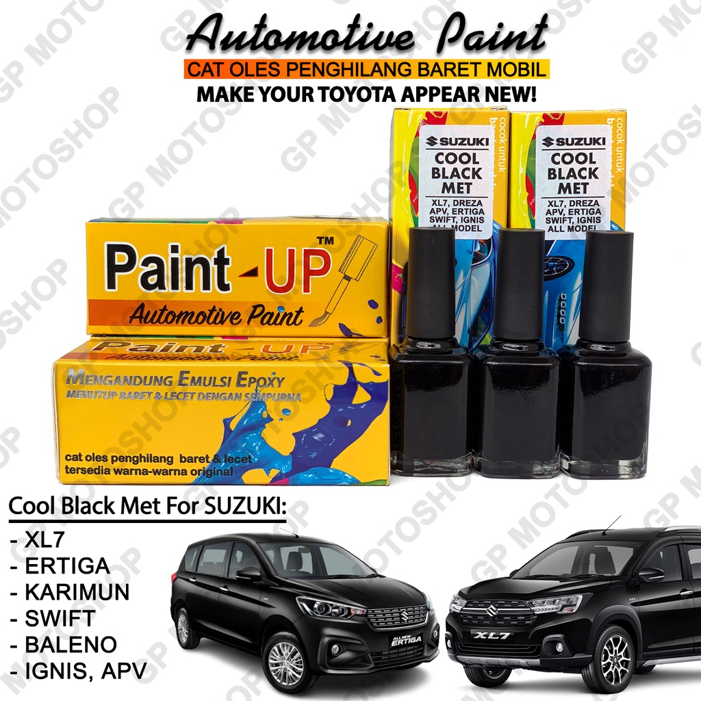 SUZUKI COOL BLACK METALLIC CAT OLES PENGHILANG BARET MOBIL LECET GORES CAT MOBIL ERTIGA SWIFT HITAM