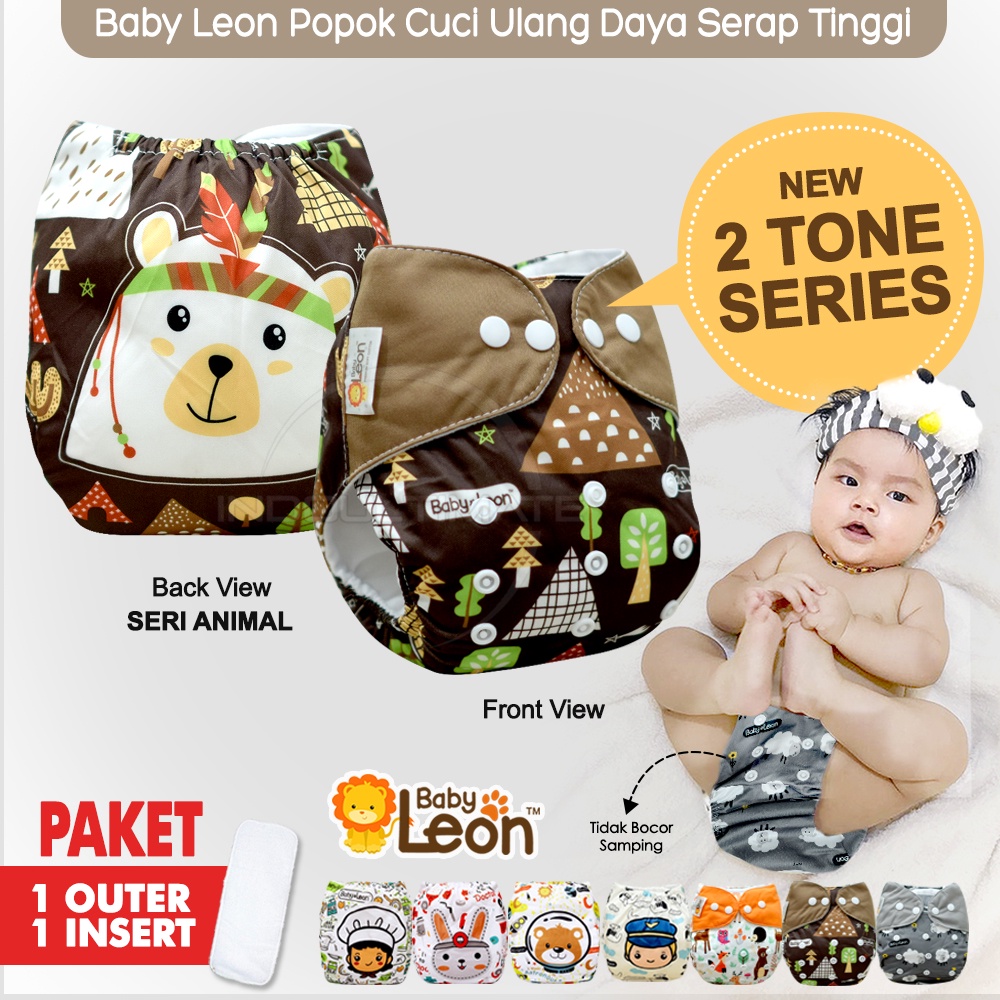 ORI BABY LEON Clodi PRINT+ INSERT popok kain bayi baby cloth diapers diaper newborn