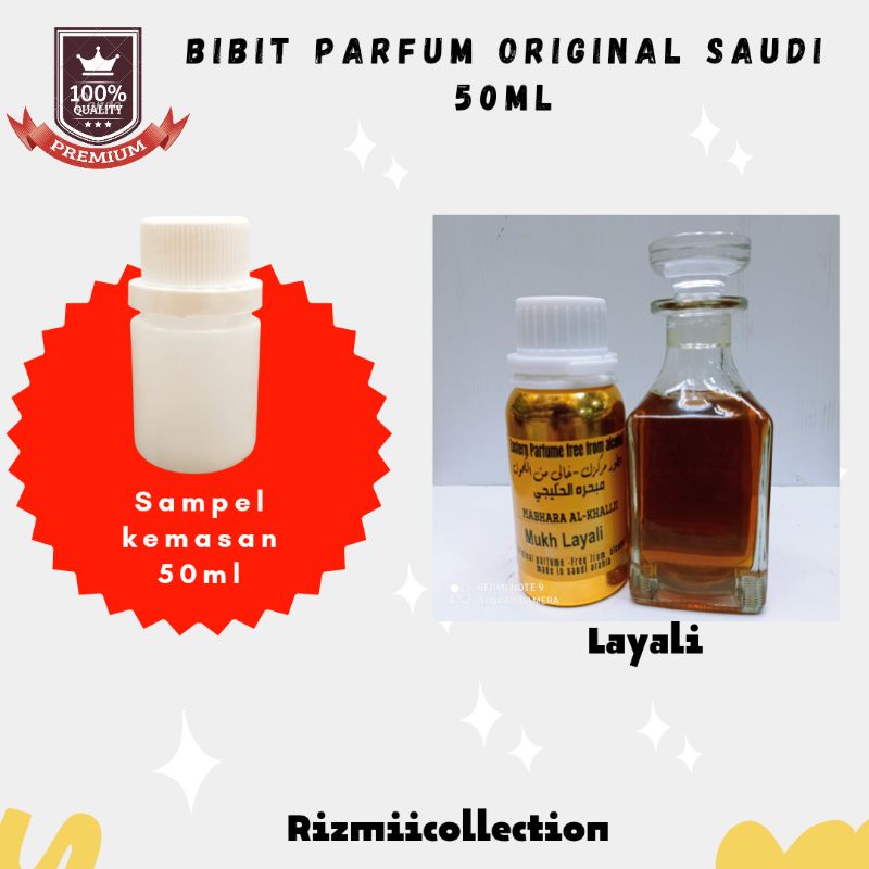 kemasan 50ml layali / parfum sholat / parfum arab no alkohol