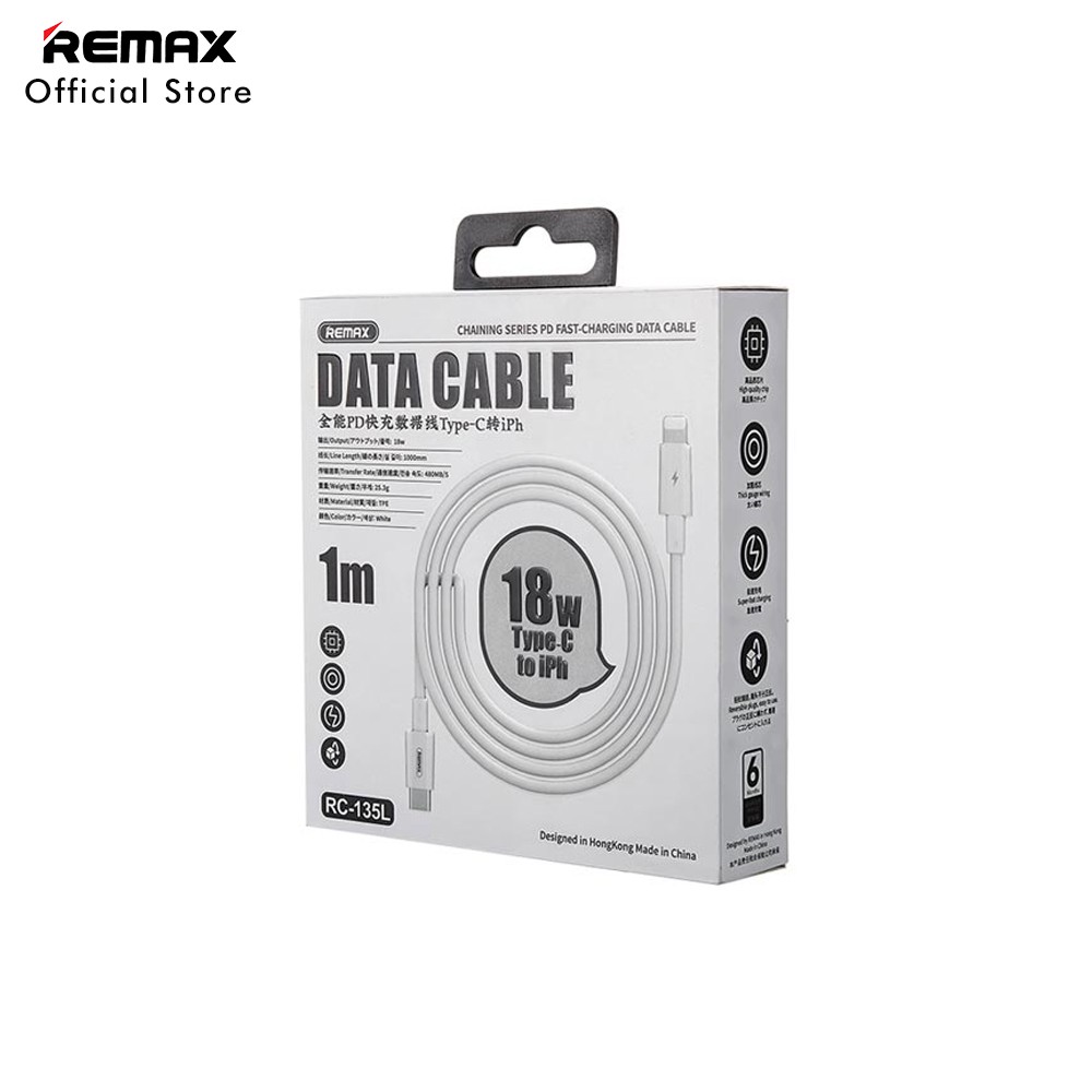 Kabel Data Type C to Lightning Remax RC-175I 20W Fast Charging Data Cable