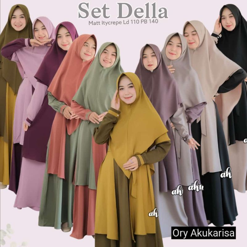 DELLA SET SYAR'I ORIGINAL AKU KARISSA / AKU KARISSA TERBARU /tanyakan stock sebelum chekout