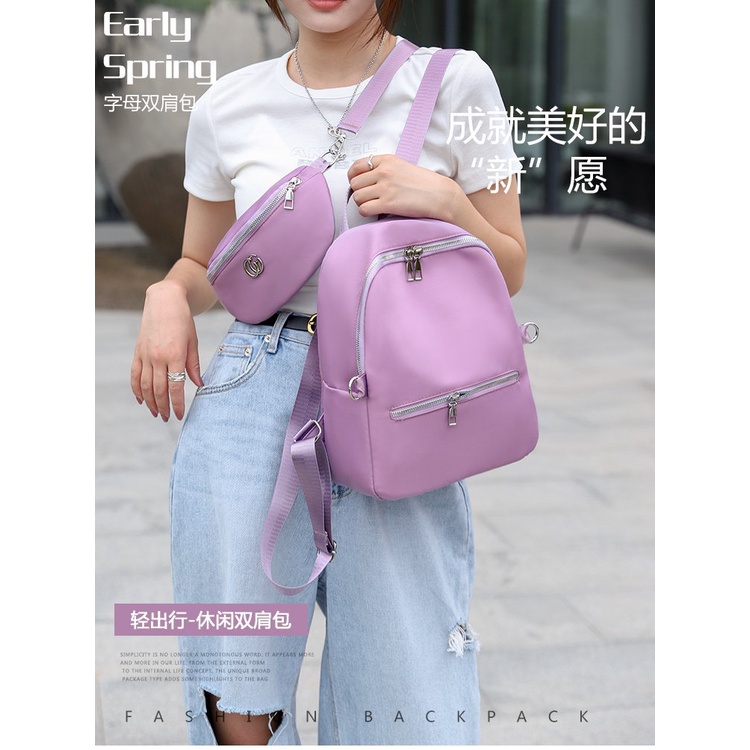 AND / COD / Tas Ransel Wanita Import Tas Punggung Sekolah Wanita Tas Selempang Perempuan Motif Polos Cantik Murah T265