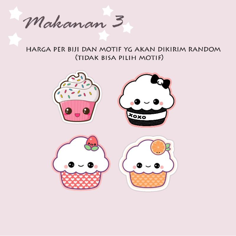 STICKER AESTHETIC ECER 1 BIJIAN / STIKER ESTETIK / STIKER TUMBLR / STIKER LUCU MURAH MAKANAN MINUMAN-Makanan3