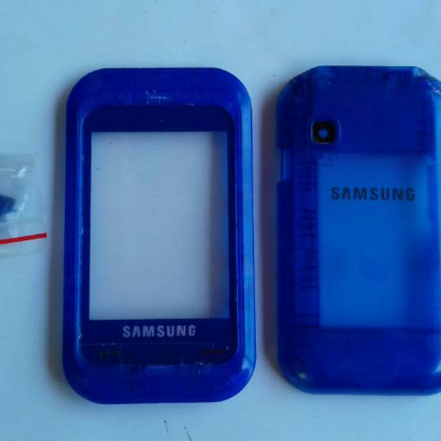 Casing fullset transparan biru samsung champ c3303