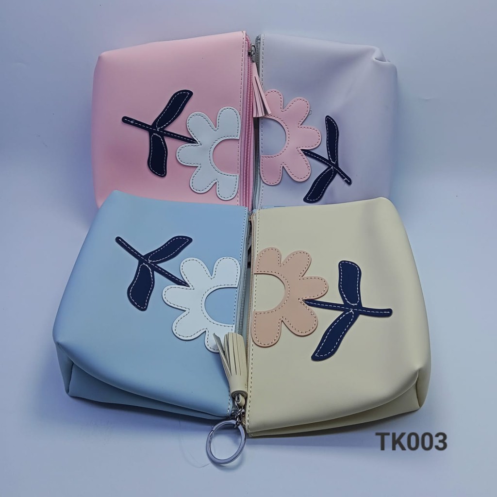 [WS] Pouch Kosmetik / Tas Makeup Anti Air Waterproof Motif Bunga