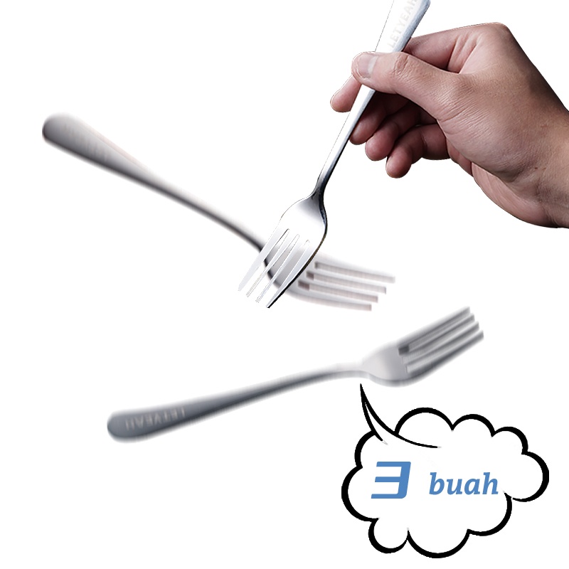Letyeah &amp; Anantagt sendok garpu set stainless/Set 3 garpu stainless steel/garpu makan/set alat  Garpu makan stainless/stainless steel/Garpu Buah Stainless