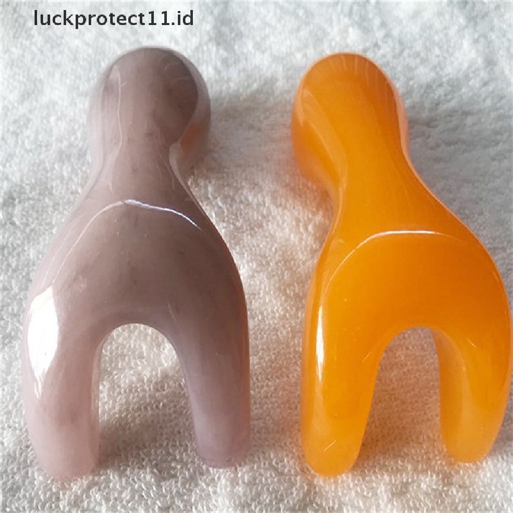 &lt; Luckprotect11. &lt; LuckproteksiId &gt; Alat Pijat Gua Sha Quartz Rose natural Untuk Wajah / Leher / Tubuh