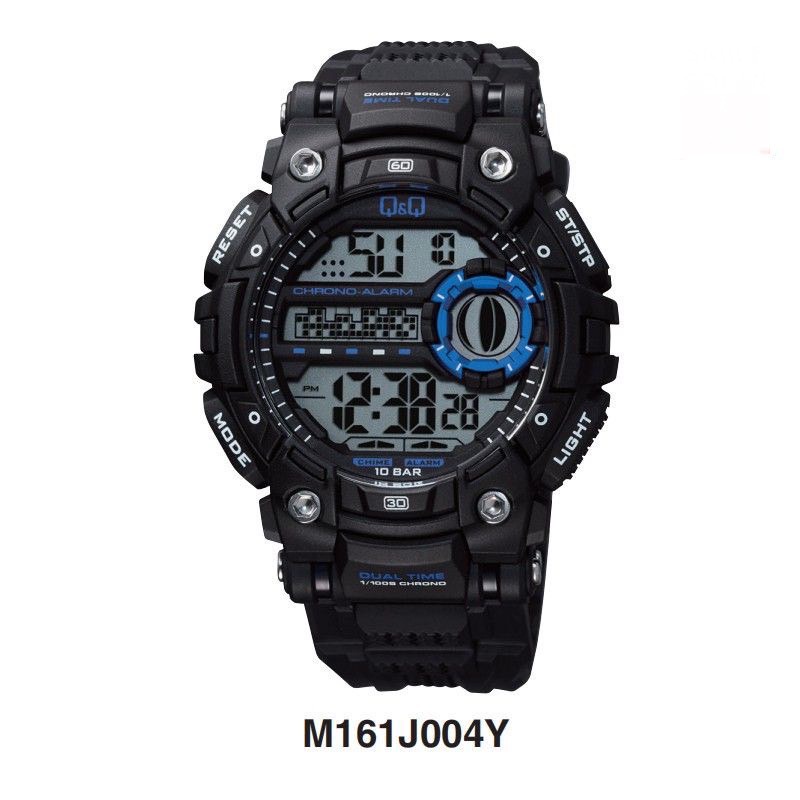 Jam Tangan pria Q&amp;Q QnQ QQ M161 M161J M161 HITAM ORIGINAL DIGITAL WATCH TALI KARET