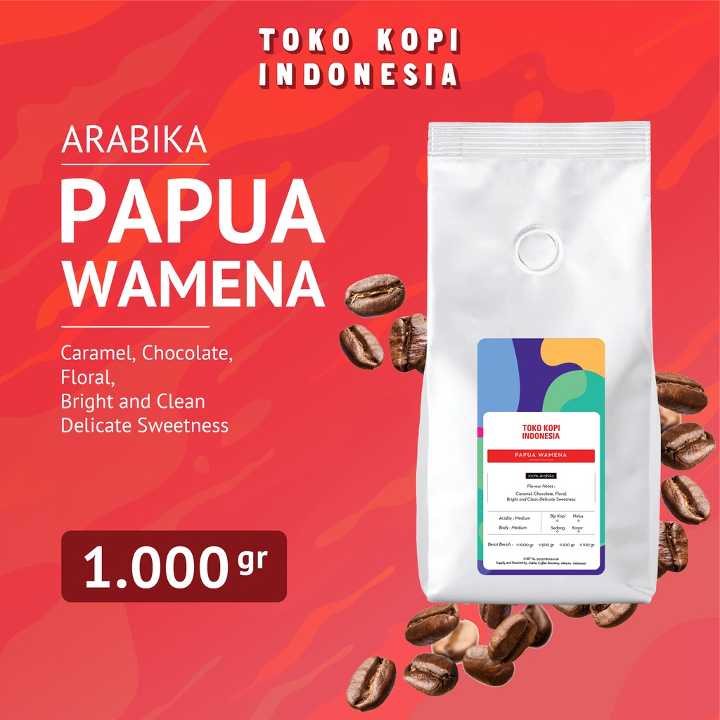 

Kopi Arabika Papua Wamena Arabica Coffee Roast Beans 1Kg Biji Bubuk