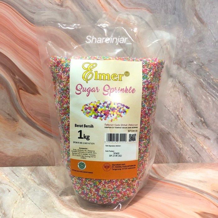 

Elmer Sugar Sprinkle Warna Warni 1kg - Hiasan Topping Kue