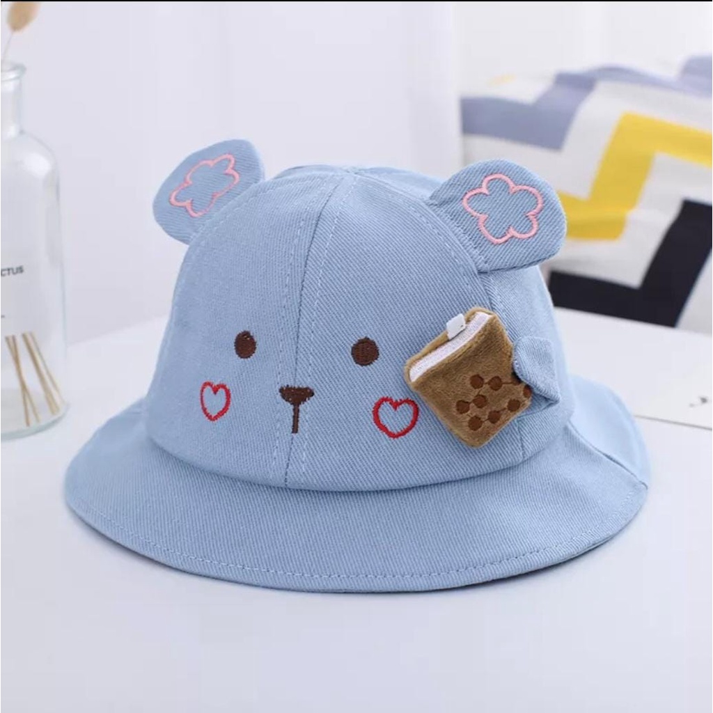 TOPI ANAK ANTI CORONA, FACE SHIELD ANAK, TOPI CORONA ANAK,  FACESHIELD TOPI ANAK, READY STOK!-BOBA BIRU (S/M)