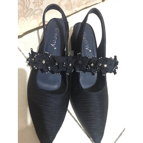PRELOVED HEELS PESTA GENNY NAVY MURAH