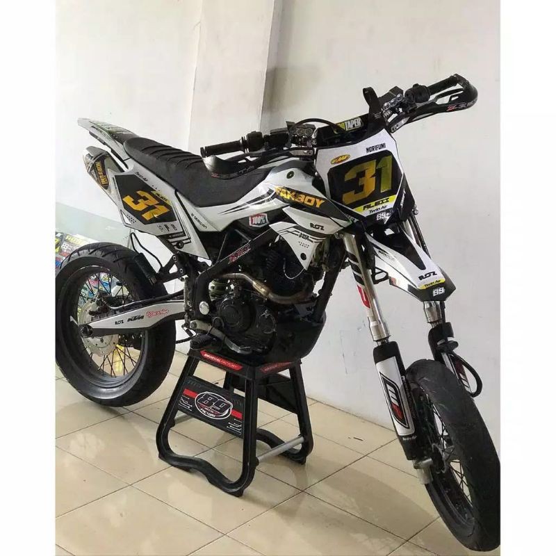 Dekal sticker decal motor KLX BF .DTRACKER NO START CUTTING GOLD