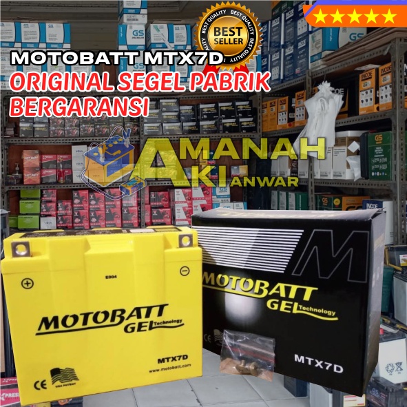 AKI Kering MOTOBATT MTX7D - Untuk Motor YAMAHA: Scorpio, Nouvo, Sport 200cc