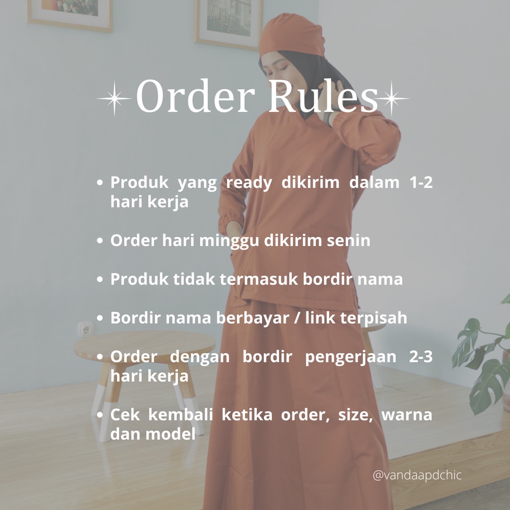 BAJU JAGA LENGAN PANJANG ROK KRAH V/BAJU OK/BAJU SCRUB/SERAGAM PERAWAT