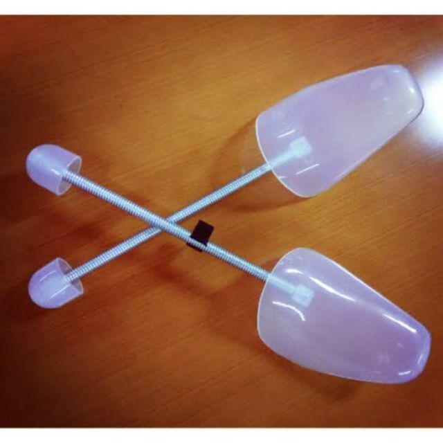 Spring Shoe Tree - Shoes Saddle - Catokan - Pengasak - Ganjal Sepatu Per Pembesar Shaper Pembentuk-Putih transparan