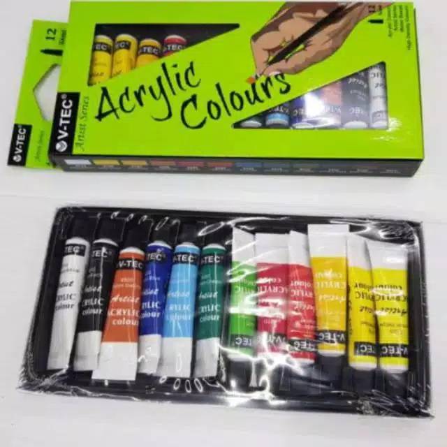 

Cat Acrylic V-Tec / Cat Akrilik 12 Warna