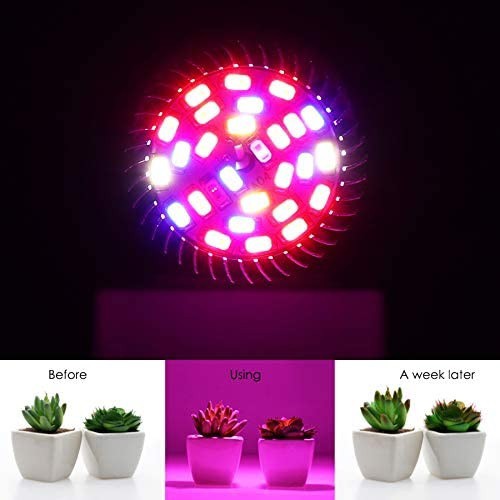 LED Grow Light Bulb Full Spectrum 28 LED with UV - for Indoor Plants