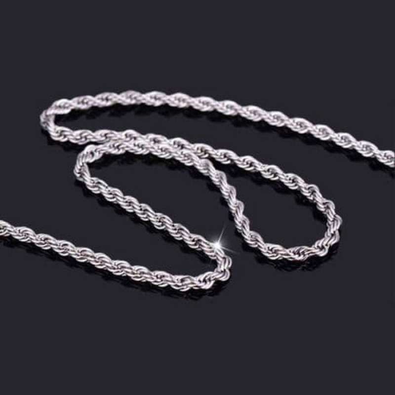 kalung Pria titanium motif Tambang / Kalung Anti Karat 70cm