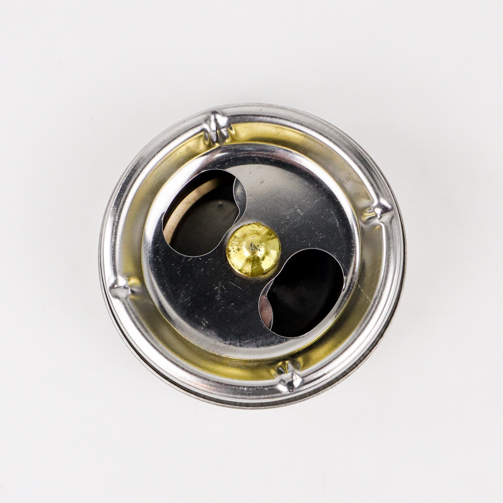 Asbak Rokok Portable Rotation Enclosed Stainless Steel