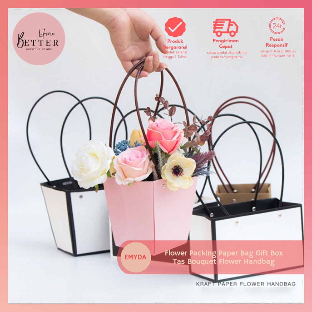 

Better Home - Flower Packing Paper Bag Gift Box Tas Bouquet Flower Handbag EMYDA
