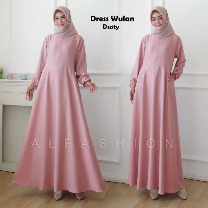Gamis Remaja Terbaru 2021 Baju Gamis Kekinian Dress Wanita Muslim Syari Modern Polos Premium Busui