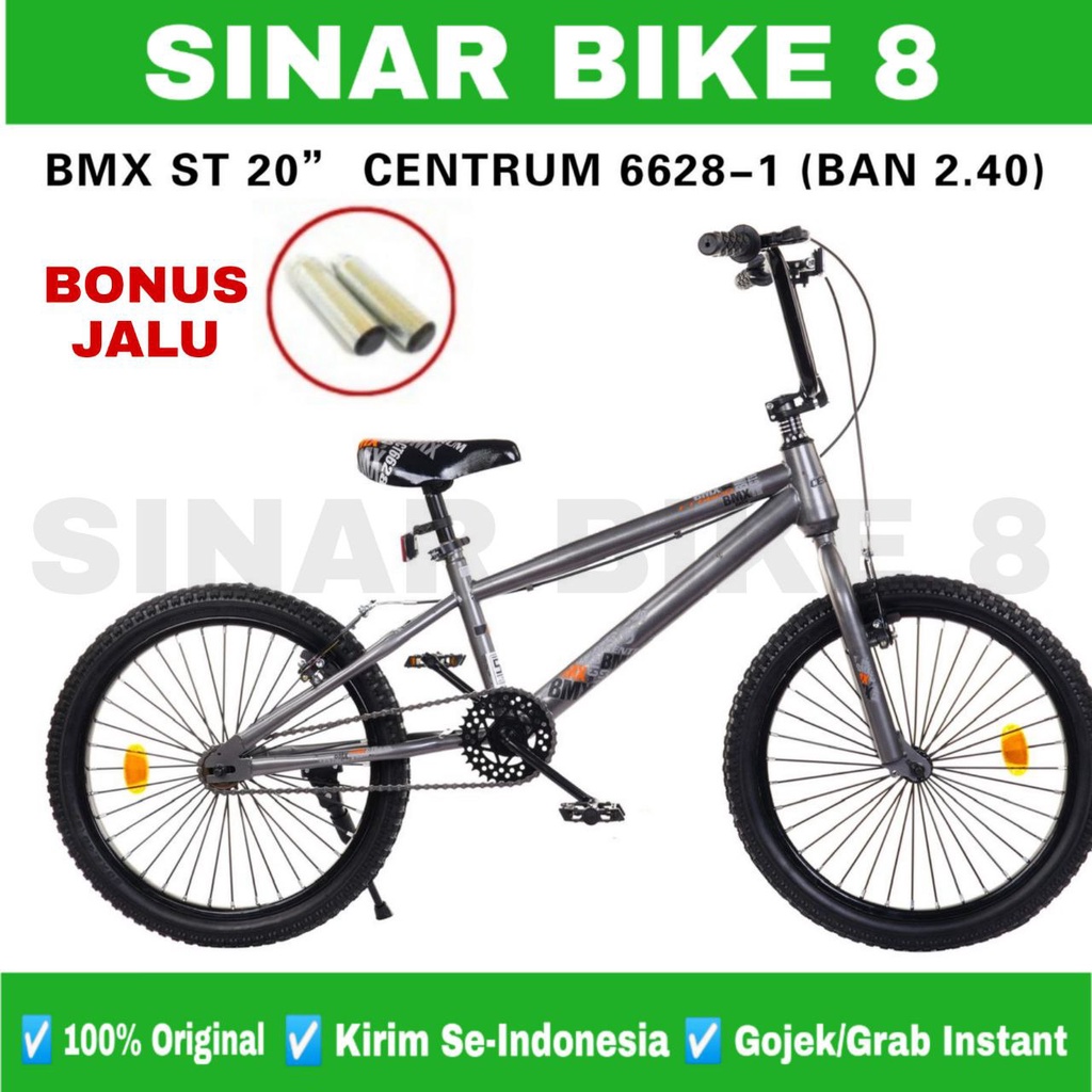 Sepeda Anak Laki Ukuran 20 Inch BMX CENTRUM CT 6628-3  Ban 2.40 kecil dan Ban 3.0 jumbo Bonus Jalu