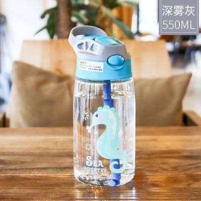 ASK | Botol Minum Anak Ocean World dengan Sedotan Motif Animal Sea Country BPA FREE ANTI BOCOR 480ml (B818) Free Kardus BT04