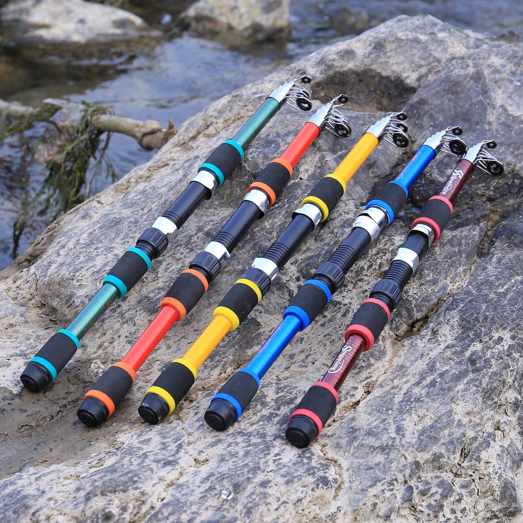 Joran Pancing CHEAP Telescopic Fishing Rod Portable EVA Handle Baitcasting Good Flexibility Strong Pulling Force Fishing Rod for Freshwater River Lake