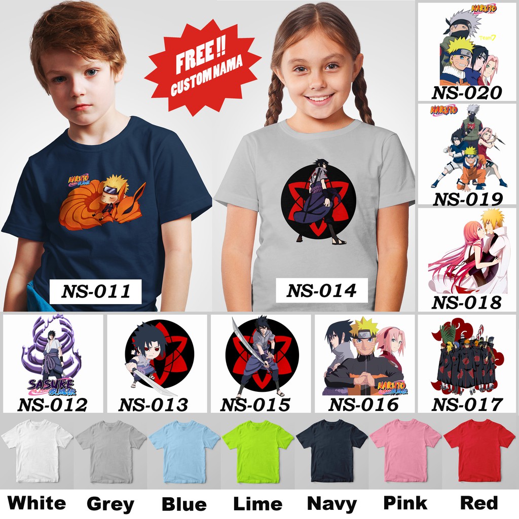 [FREE NAMA !!] Kaos Anak &amp; Family Naruto 100% COTTON PREMIUM