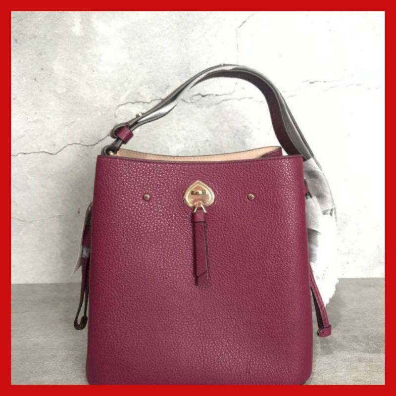 Jual Tas Wanita Kate Spade KS Marti Small Bucket Leather Color Blackberry. Branded Original