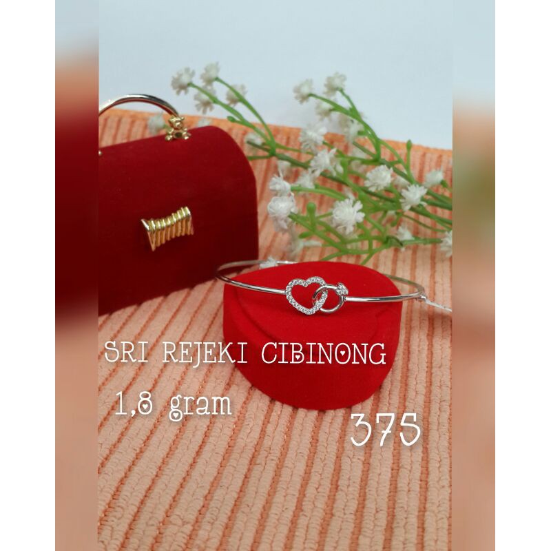 Gelang Bulat Oval Mas Putih Mata Putih Full 375