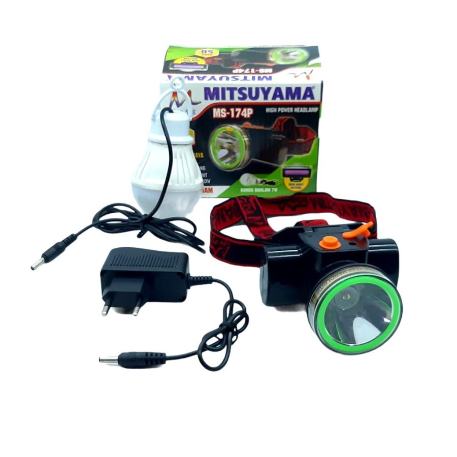 SENTER KEPALA/HEADLAMP LED MITSUYAMA MS-174P 30WATT GRATIS BOHLAM 7 WATT KUALITAS TERBAIK