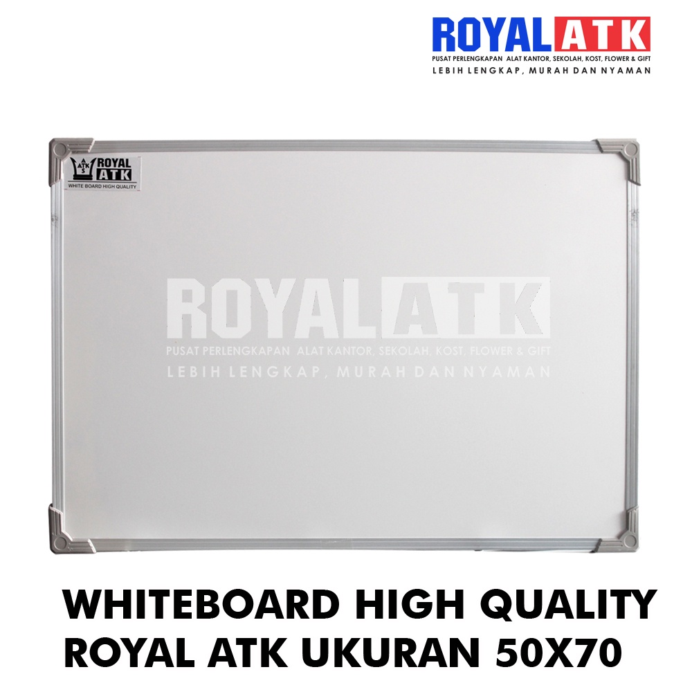 

Papan Tulis White Board Ukuran 50 x 70 Cm Royal Atk